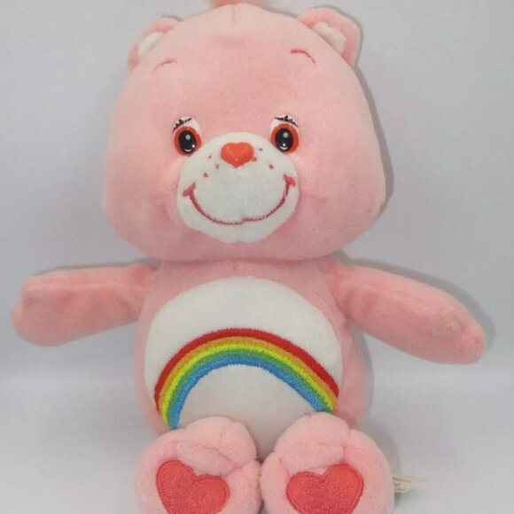 Lot of 3 Cheer Care Bears 2003 & 2020 Rainbow Pink Plush Stuffed Toy Animal - Picture 3 of 12